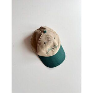 K-Products JOHN DEERE Made in USA Beige Green Canvas Logo Script Baseball Hat